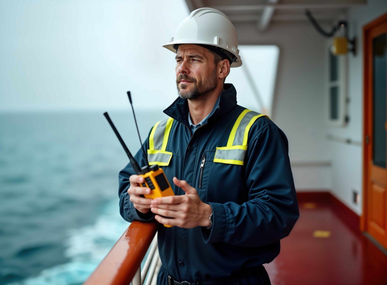 seafarer on a ship for the Seafarers International House charity