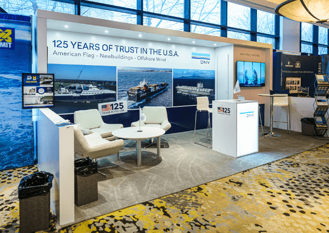 Example of an expo booth at CMA Shipping